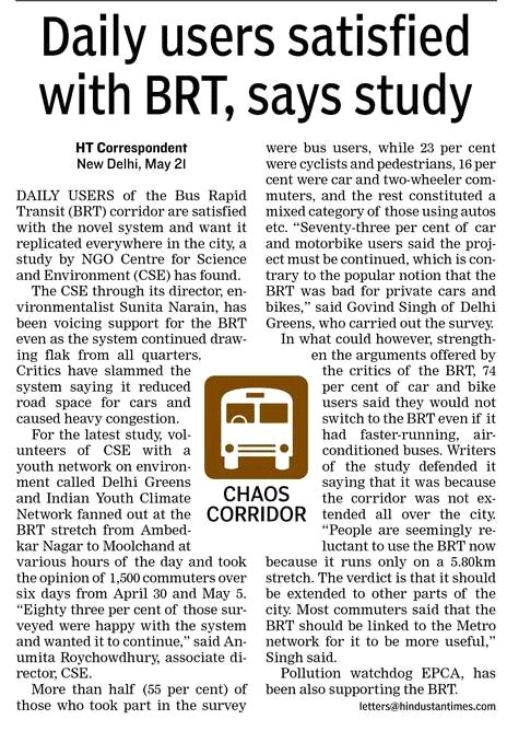 BRT delhi-greens-cse-iycn-brt-survey